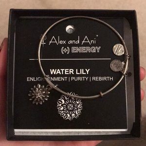Alex and Ani Silver Water Lily Bangle
